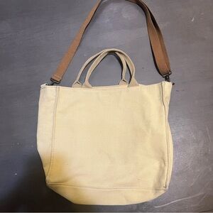 Casual Beige Camier Canvas National Bag